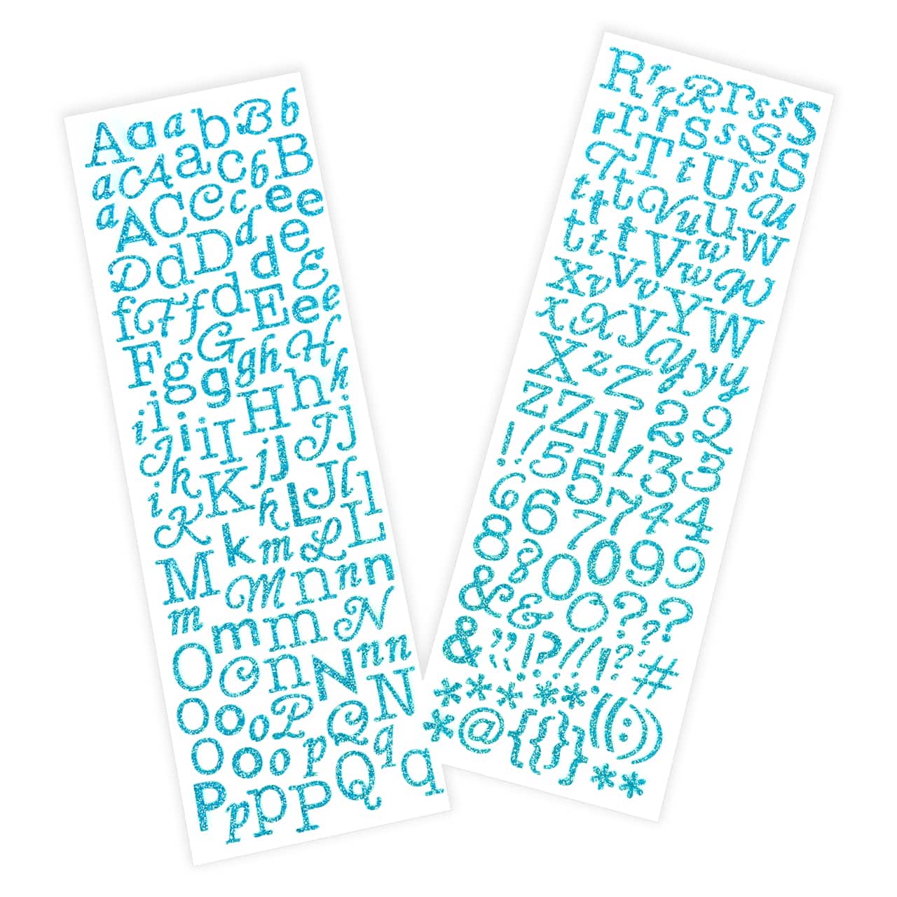 12 Packs: 228 ct. (2,736 total) Teal Glitter Alphabet Stickers by Recollections™